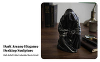 Compact Hooded Figure Sculpture