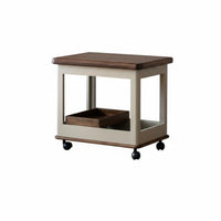 Removablepanel Tea Trolley Foldable Top Side Table Movable with Lockable Casters 2-Tier Design for Apartment Dwellers, Adults