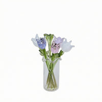 Artificial Flowers Vase Indoor Clear Glass Vase Handcrafted for Home