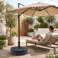 Fillable Half-Round Umbrella Base Weighted Half Round Umbrella Base Space-Saving Low-Profile for Balcony, Patio, Garden