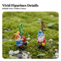 3 Pieces Whimsical Design Swinging Dwarf Statues Hand-Painted Details Hanging Gnome Figurine Set Vibrant Colors for Gardeners, Indoor Plants