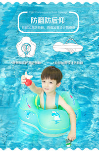 Inflatable Baby Swim Ring with Canopy and Anti-Slip Seat