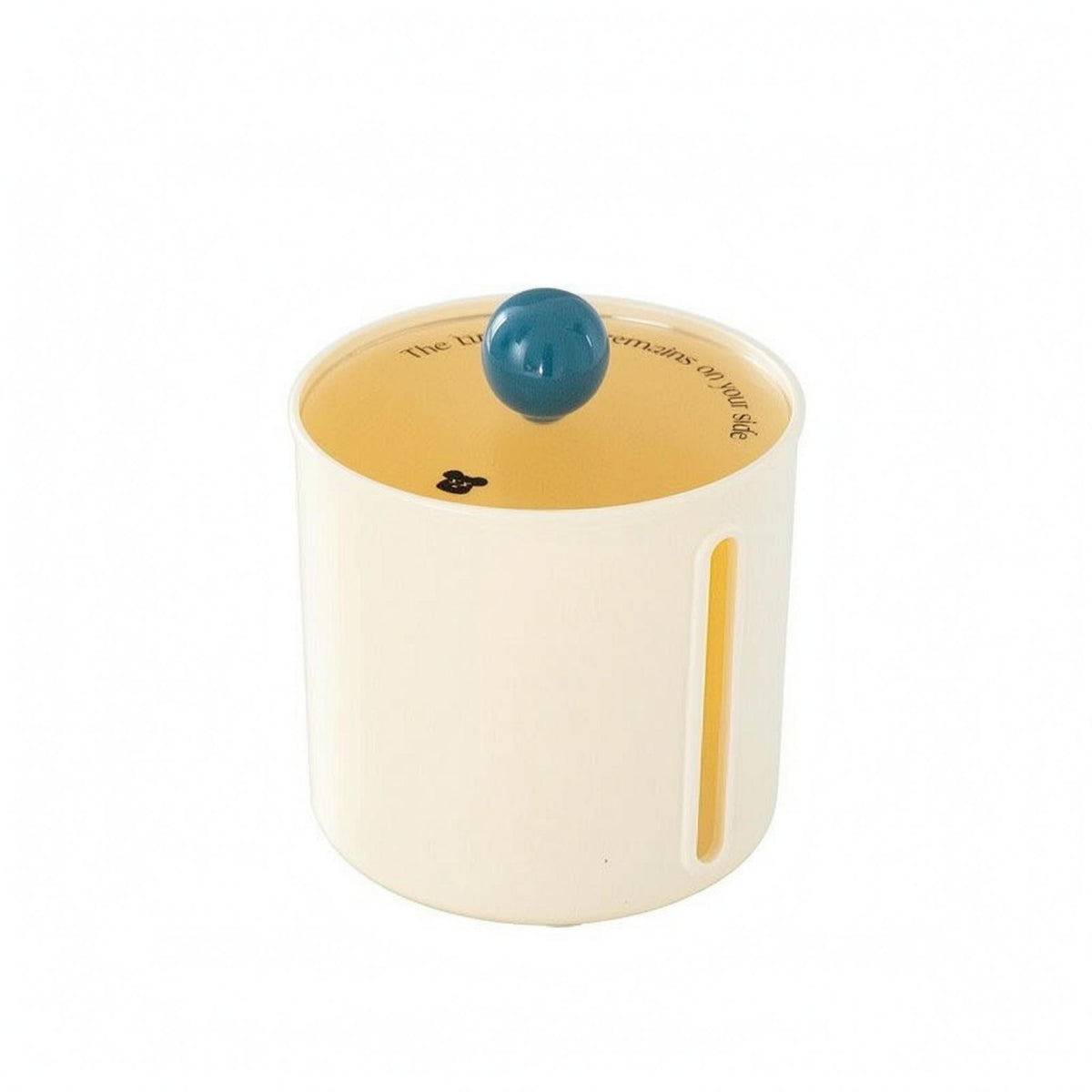 Cylindrical Tissue Box Cream-Colored Home Decor Ceramic Handle