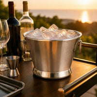 Zhuojin Double-Layer Stainless Steel Ice Bucket for KTV Bar Parties, Chilled Beer, Champagne, and Wine