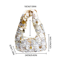 Top Handle Bag Mother-of-Pearl Clutch Pearly for Weddings