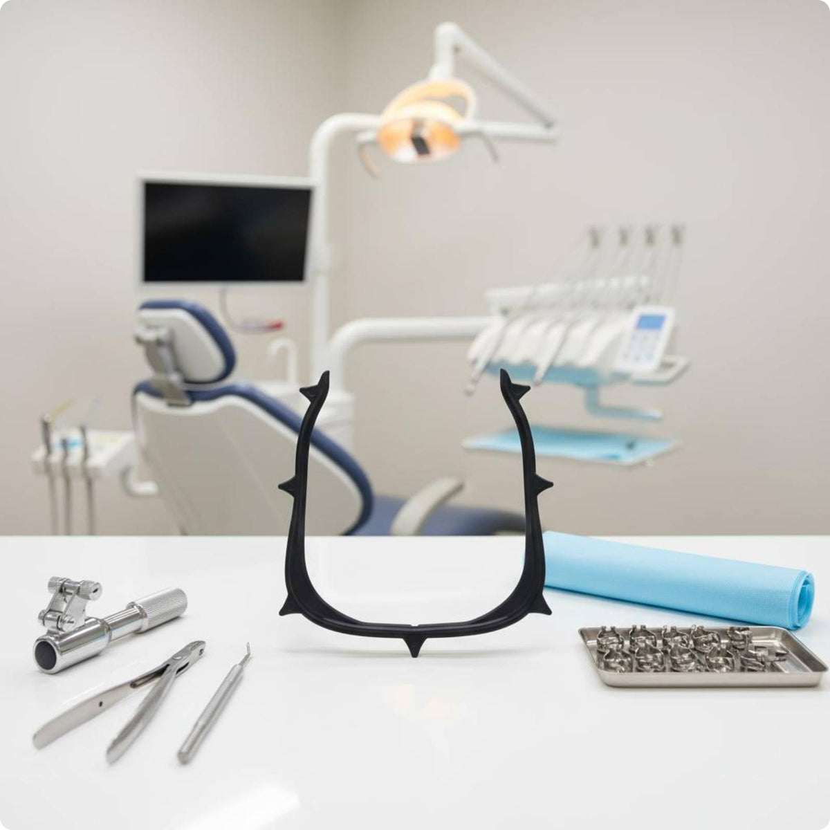 Oral Barrier Frame Black Curved Arch Frame Polished Surface