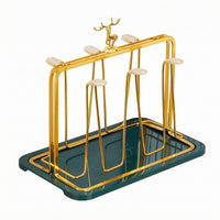 Cup Holder Rack with Tray Cushioning Sleeves Deer Cup Holder Rack Anti Slip Home Organizer