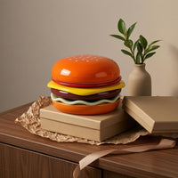 Hamburger-Shaped Ceramic Dish Wavy-Edged Hamburger Shaped Ceramic Dish