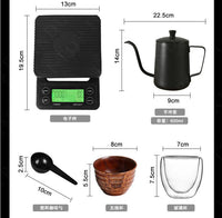 Outdoor Coffee Pour-Over Set with Hand Grinder, Portable Coffee Tool Kit Gift Box