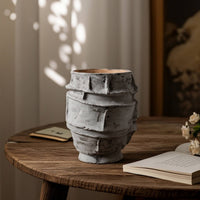 Decorative Vase Rustic Ceramic Vase Irregular Shape for Entryway, Dining Room
