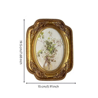 Oval Picture Frame Ornate Picture Frame with Easel Stand Tabletop for Desk