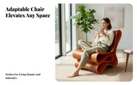 Nordic Design Upholstered ribbon Chair Minimalist aesthetic Indoor Furniture Sculptural Form Plush Upholstery for Interior Designers, Homeowners, Living Room, Balcony, studying corner, Apartment