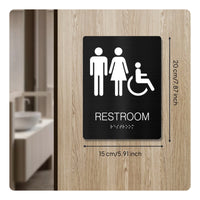 Stainless Steel Restroom Sign Self Braille Restroom Sign Printed