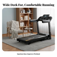 Quiet Engine Foldable Treadmill LED Display Foldable Incline Treadmill Shock Absorption System Electric Running Machine Stepless Speed Control for Walkers, Runners, Apartment