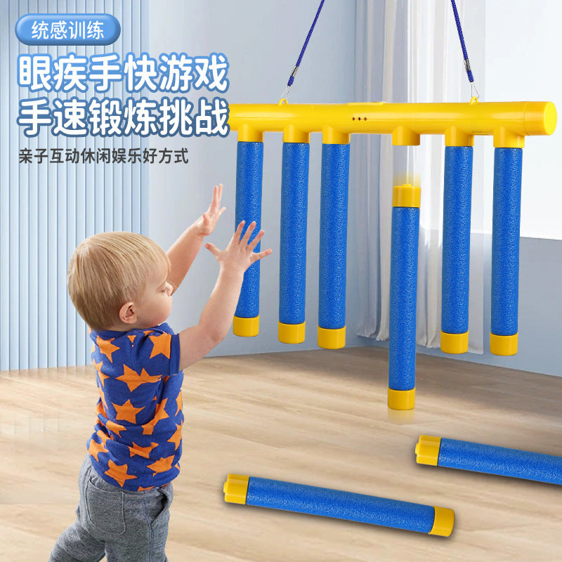 Cartoon Style Quick Reaction Stick Catching Machine for Children's Focus and Sensory Training