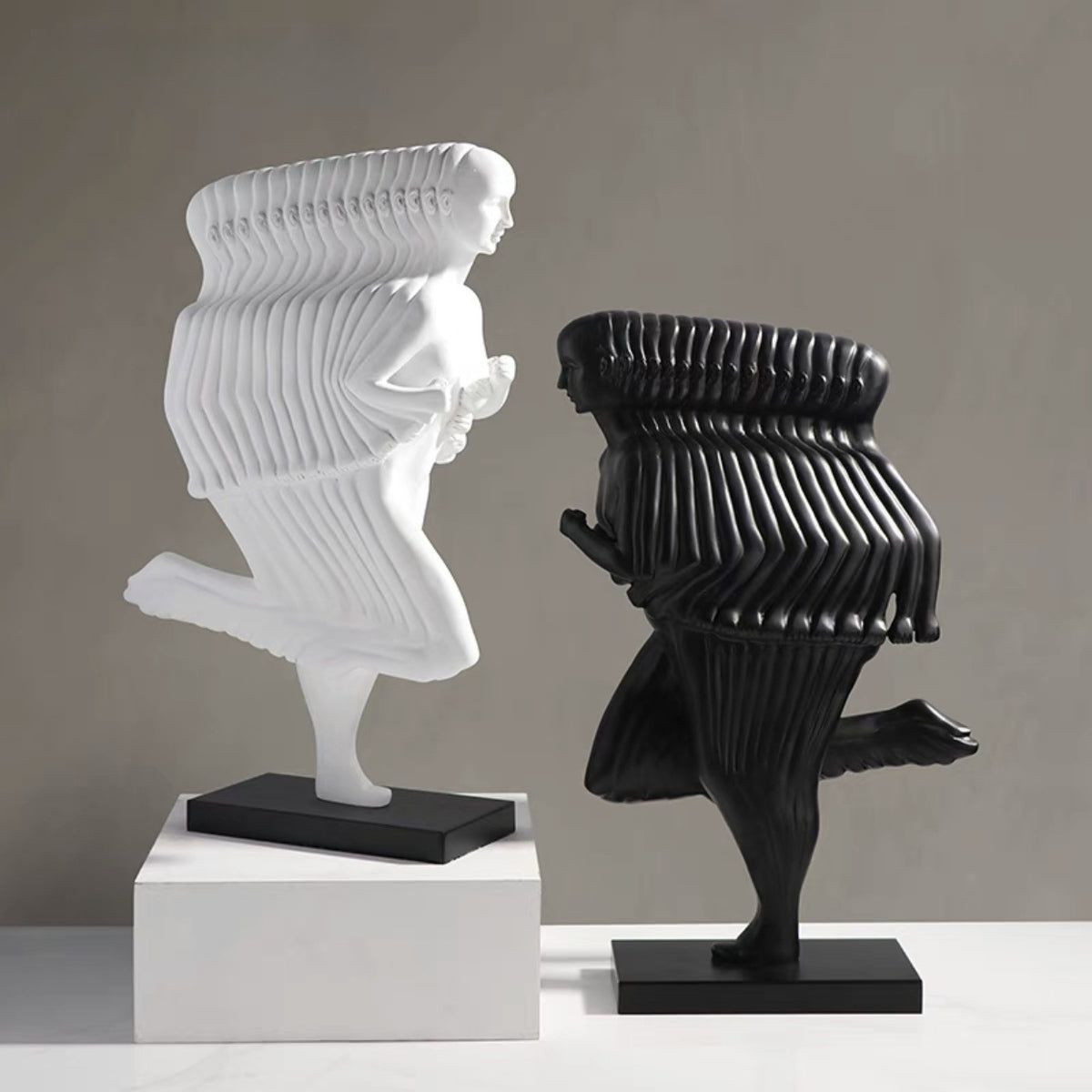Modern Abstract Running Figure Sculpture Decor