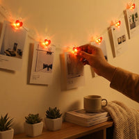Fairy Lights with Clips Battery Operated LED Fairy Lights with Clips Flexible Copper Wire Lighted Clothespin Garland for Families, Wedding,Easter party