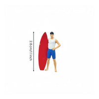 1:64 Surfing Figure Micro Landscape Surfing Model Person Miniature Scene