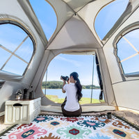 Quick-Inflate Inflatable Camping Tent with Awning Waterproof Tent with Awning Spacious Sturdy for Campers, Families, Weekend Trips
