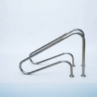2 Pieces Pool Handrail 304 Stainless Steel Pool Handrail with Mounting Base for Homeowners, Hotel Owners, Spa