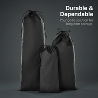 Drawstring Storage Bag for Long Items, Nylon Carrying Pouch for Tripod, Trekking Poles, Umbrella Sleeve, Lightweight Cloth Bag for Hiking, Camping