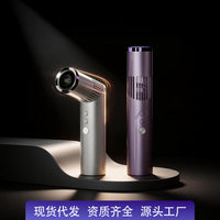 跨境新款手持风扇高速迷你带灯桌面挂脖数显口红随身便携式小风扇