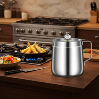 Stainless Steel Oil Pot Large Capacity Culinary Oil Container Easy to Clean Culinary Oils Storage Can Kitchen