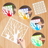 24 Pieces Reusable Abstract Stencil Set