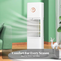 Cools & Humidifies USB Powered Mini Air Cooler Nano Mist Portable Desktop Air Cooler Adjustable Wind Speed for Students, Bedroom, Dorm Room