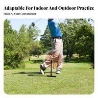 Indoor/Outdoor Use Golf Swing Practice Aid Adjustable Height Swing Groover Practice Tool Portable Design for Beginners, Backyard