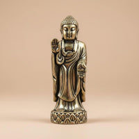 Brass Buddha Statue Vintage Finish Home Decoration for Car Dashboard, Collectors