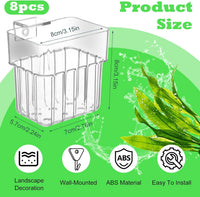 8 Pieces Transparent Acrylic Aquarium Bracket with Hooks for Fish Tank Decoration and Hydroponic Plant Hanging Basket