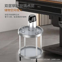 麻将机茶几双层棋牌室专用烟缸茶水架麻将桌边几茶水桌轻奢圆茶几