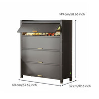 Entryway Shoe Storage Cabinet Flip Down Shoe Cabinet Flip Drawer Shoe Cabinet Freestanding Shoe Cabinet Sturdy Carbon Steel Frame with Flip Up Doors and Adjustable Shelves Suitable for Entryway Hallway Bedroom Closet