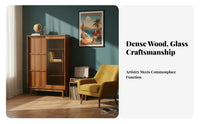 Modernist Design inspired mid-centurymid-century-mid-century-century modern Modern Hutch Retro Aesthetic Tall Hutch Cabinet adaptable bookcase Adjustable Shelves for Book Collectors, Interior Design aficionados, Homeowners, Living Room, Home Office