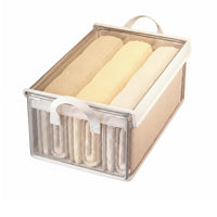 Stackable Textile Drawer Transparent Lid Stackable Sliding Basket Foldable
