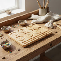 Wooden Bead Tray Wood Bracelet Design Easy-to-Use Bracelet Beading Board for DIY Crafters, Jewelry Makers, Workbench