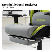 Highspine Gaming Chair with Footrest Breathable Spinerest Highspine Gaming Recliner Ergonomic Desk Seat for Students, Internet Cafe, Studying