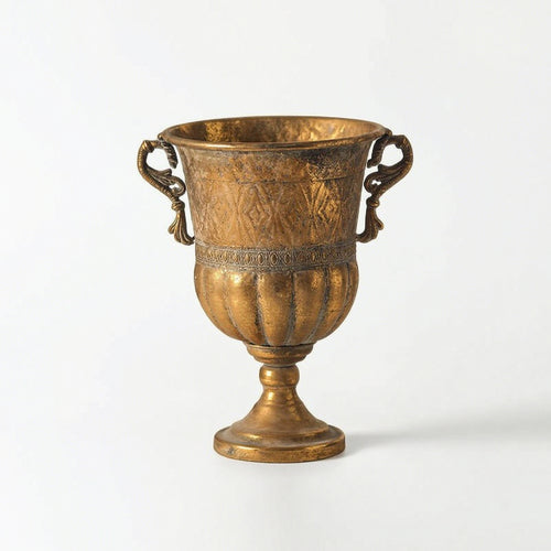 Urn Vase with Handles Vintage Metal Urn Vase Decorative for Home Stylists, Weddings, Table Tops