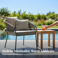 3 Pieces 3-Piece Woven Chat Set Nordic design Outdoor Furniture space-saving Easy Assembly for Apartment Dwellers, Homeowners
