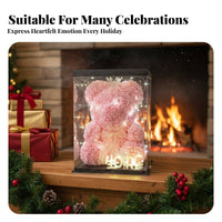 Blossom Teddy Bear Romantic Design Artificial Flower Arrangement Adorable Shape