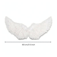 White Angel Wings Comfortable Feather Angel Wings Prop Elegant Lovely for Cosplayers, Stage Performance, Halloween