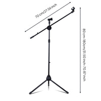Microphone Stand with Extendable Support Arm Heavy Duty Tripod Microphone Stand Universal for Singers, Speakers, Stage, Studio