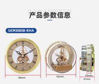 复古 简约风直径98mm金属透视机芯钟头镶嵌式钟头 罗马风钟头