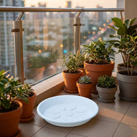 Plant Trays with Leaf Design Drip Tray, Round Plant Saucers for Outdoor Plants, Heavy Duty Pot Stand for Family Gardening Floor Standing Use