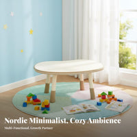 Adjustable Height Young Child Table Child Design Height Adjustable Kids Table and Chair Set Rounded Edges Early Learning Desk for Preschool, Playroom
