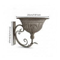 Metal Wall Planter Distressed Gray Wide Rim Wall-Mounted Planter for Fence