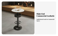 utilitarian Bar Table and Stool Combo High-Leg Construction Pub Furniture Space-Saving Easy to Clean for Homeowners, Bistro