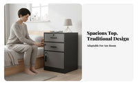 3-Tier Bedside Cabinet Modern Design Nightstand Rounded Corners for Small Spaces