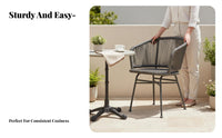 Woven Backrest Armchair Nordic Design Patio Chair Minimoutsideist Design Weather-Resistant for Homeowners, Boutsidecony
